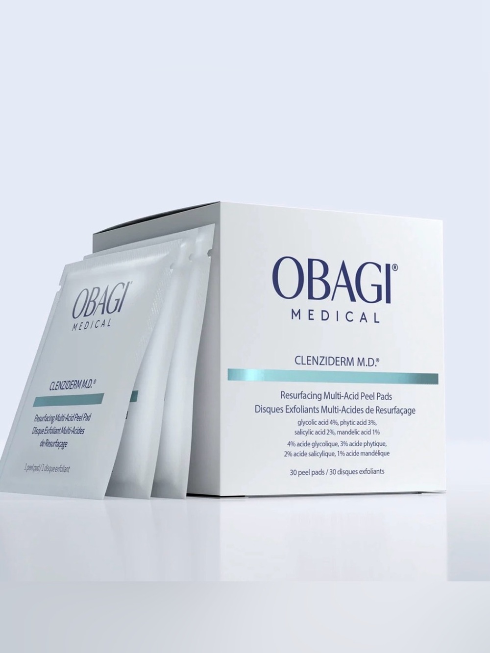 Obagi Medical CLENZIderm M.D. Resurfacing Multi-Acid Peel Pads 30 pads